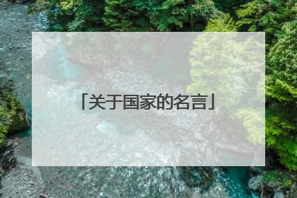 关于国家的名言
