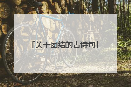 关于团结的古诗句