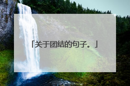 关于团结的句子。