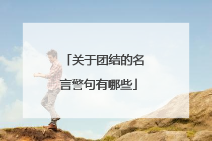 关于团结的名言警句有哪些