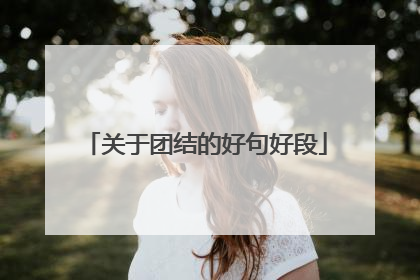关于团结的好句好段
