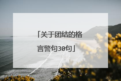关于团结的格言警句30句