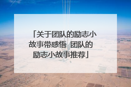 关于团队的励志小故事带感悟 团队的励志小故事推荐