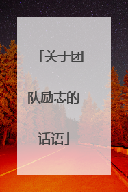 关于团队励志的话语