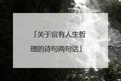 关于富有人生哲理的诗句两句话