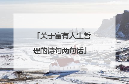 关于富有人生哲理的诗句两句话