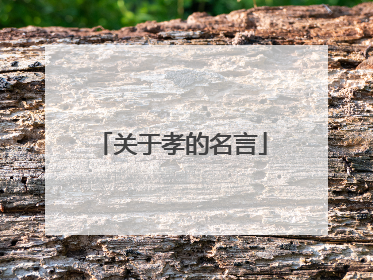 关于孝的名言