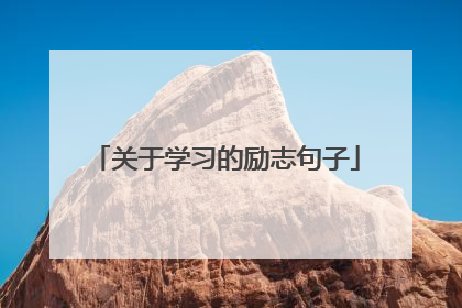 关于学习的励志句子