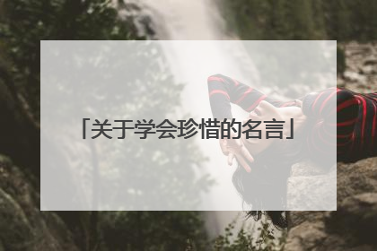 关于学会珍惜的名言