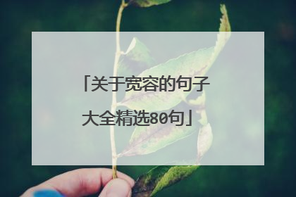 关于宽容的句子大全精选80句