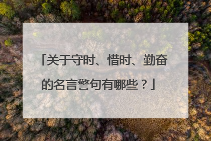 关于守时、惜时、勤奋的名言警句有哪些?