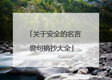 关于安全的名言警句摘抄大全