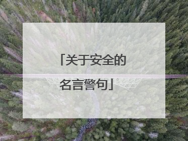 关于安全的名言警句
