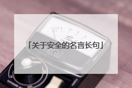 关于安全的名言长句