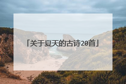 关于夏天的古诗20首