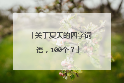 关于夏天的四字词语,100个?
