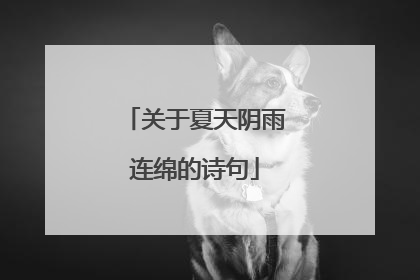 关于夏天阴雨连绵的诗句