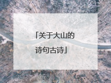 关于大山的诗句古诗
