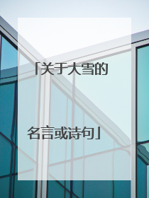关于大雪的名言或诗句