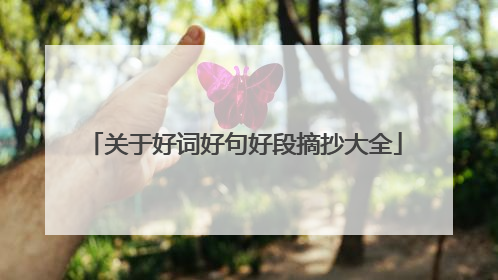 关于好词好句好段摘抄大全