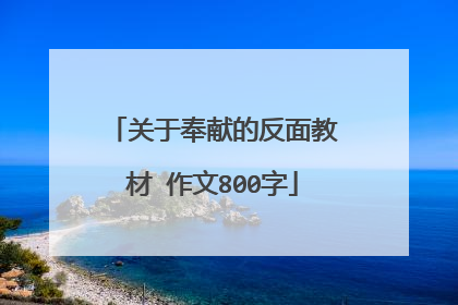 关于奉献的反面教材 作文800字