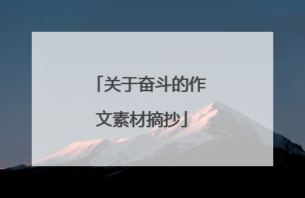 关于奋斗的作文素材摘抄