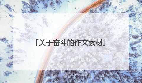 关于奋斗的作文素材