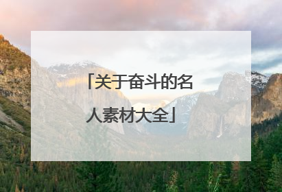 关于奋斗的名人素材大全