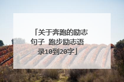 关于奔跑的励志句子 跑步励志语录10到20字