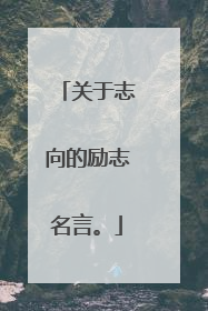 关于志向的励志名言。