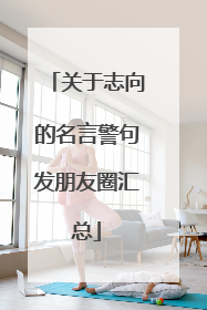 关于志向的名言警句发朋友圈汇总