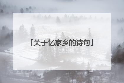 关于忆家乡的诗句
