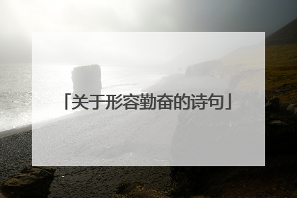 关于形容勤奋的诗句