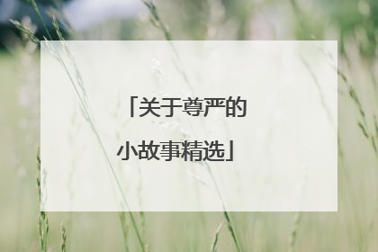 关于尊严的小故事精选