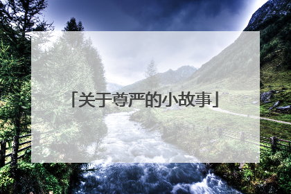 关于尊严的小故事