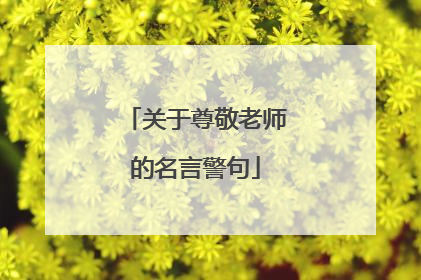 关于尊敬老师的名言警句