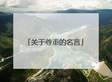 关于尊重的名言