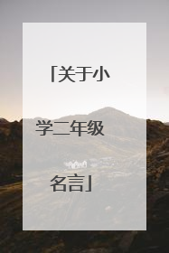 关于小学二年级名言