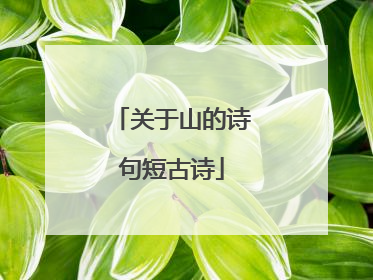 关于山的诗句短古诗
