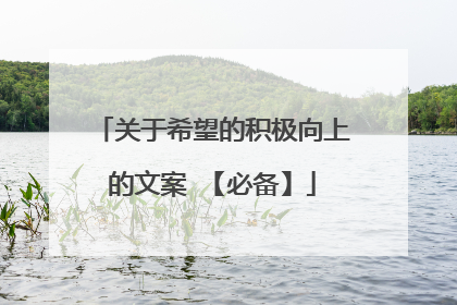 关于希望的积极向上的文案 【必备】