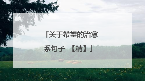 关于希望的治愈系句子 【精】