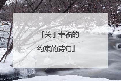 关于幸福的约束的诗句