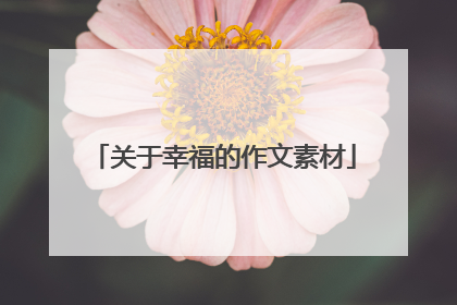 关于幸福的作文素材
