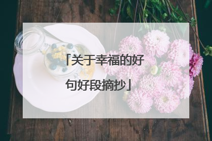 关于幸福的好句好段摘抄