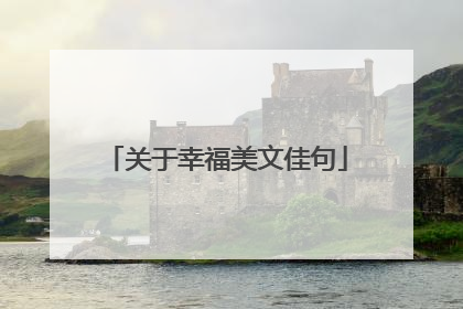 关于幸福美文佳句