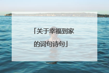 关于幸福到家的词句诗句
