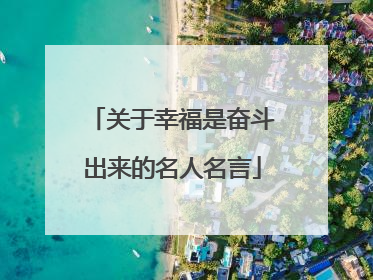 关于幸福是奋斗出来的名人名言