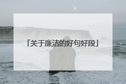 关于廉洁的好句好段
