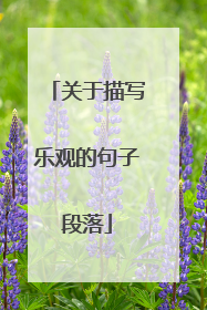关于描写乐观的句子段落