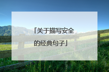 关于描写安全的经典句子